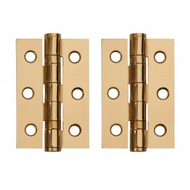Polished Brass Ball Bearing Hinges. 3 Inch.