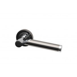 Enterprise black nickel chrome lever on round rose door handles
