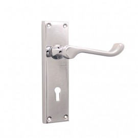 Victorian Scroll Lock Lever Handle 150mm Polished Chrome