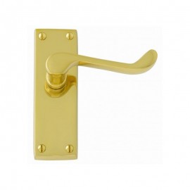 Victorian Scroll Latch Lever in Polished Brass
